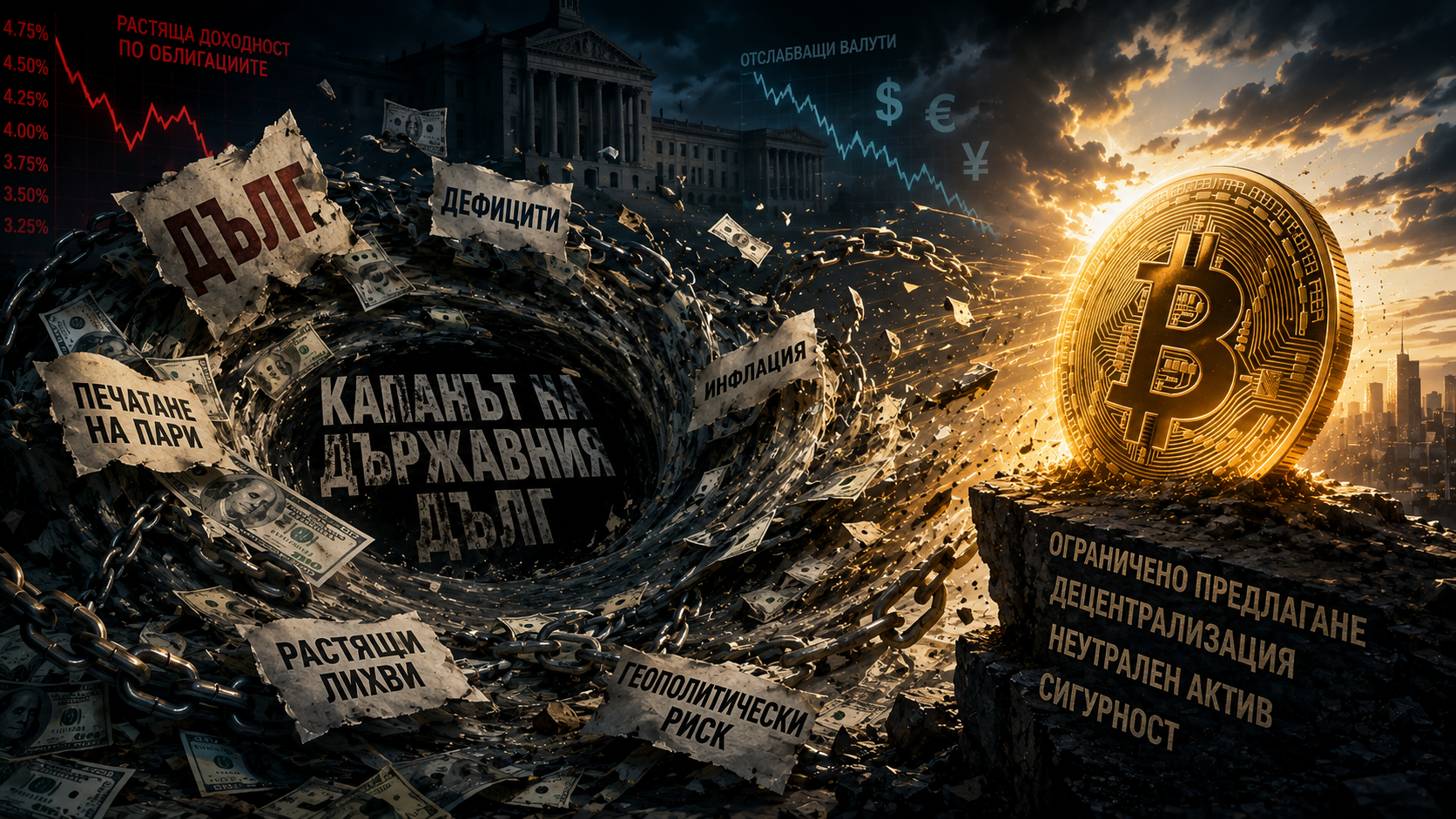 Капанът на държавния дълг: защо Bitcoin може да е решението